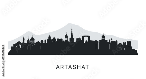 Artashat Skyline with Armenia City Silhouette.