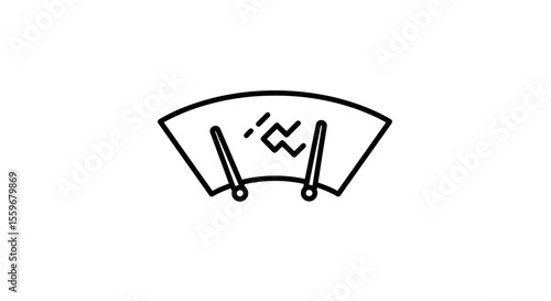 Car windshield wipers vector illustration for automotive icons in minimalist style