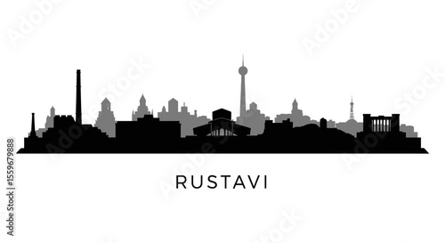 Rustavi City Skyline Vector Illustration.