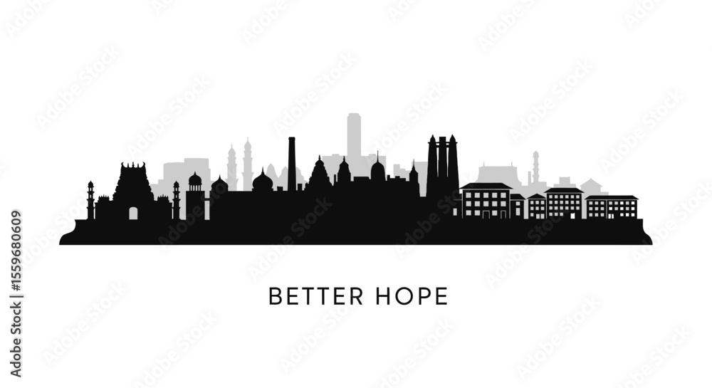 Obraz premium City Skyline Silhouette Vector cityscape.