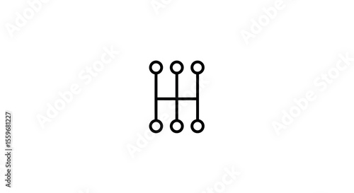 Gear shift icon vector illustration for automotive design in minimalist flat style