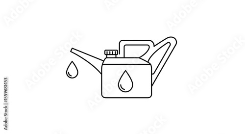 Oil can line art vector illustration for maintenance and repair posters