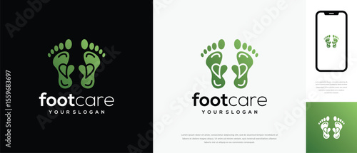 Foot care love logo design. Podiatry foot care logo template. Foot love logo symbol icon