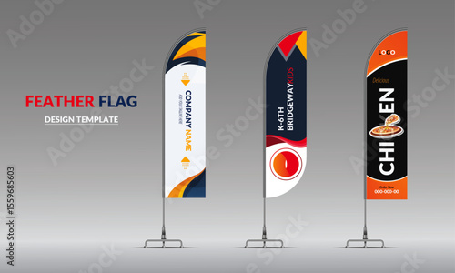 Corporate Business wave feather flag design