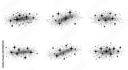 Abstract cosmic vector illustration: stellar dust clusters for design, poster, and space theme