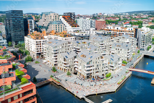 Photography Oslo business district, Bjørvika, Barcode, Norway.