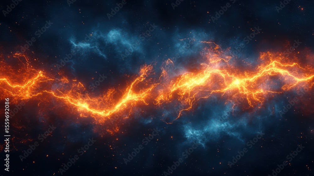 Fototapeta premium Electric cosmic stream with ethereal energy and captivating celestial aura