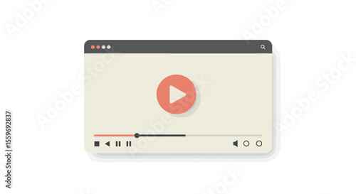 Free Download Minimalist video player vector illustration for digital media design in flat style - GFXLoad