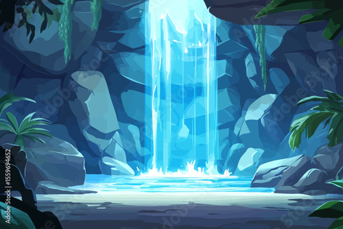 Waterfall in the cave