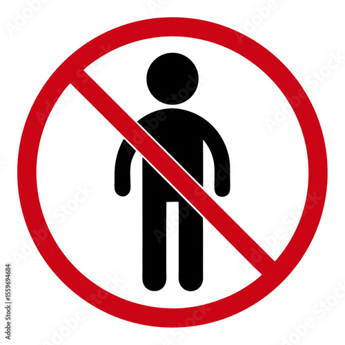 3d render of a man sign not allowed
