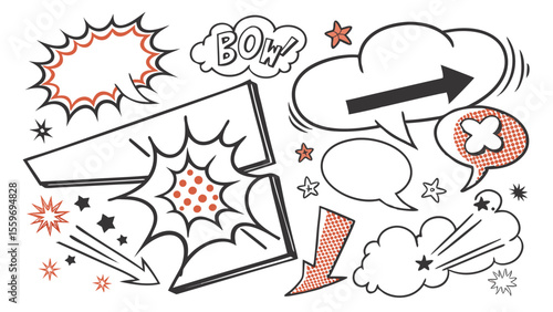 Comic Style Speech Bubble & Explosion Elements Collection