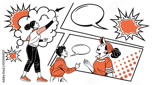 Comic Style Speech Bubble & Explosion Elements Collection