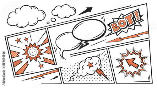Comic Style Speech Bubble & Explosion Elements Collection