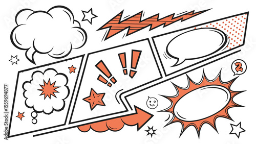 Comic Style Speech Bubble & Explosion Elements Collection