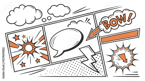 Comic Style Speech Bubble & Explosion Elements Collection
