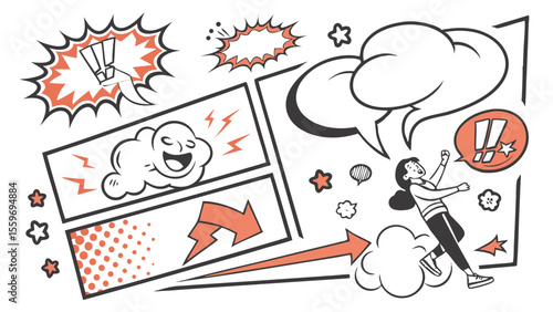 Comic Style Speech Bubble & Explosion Elements Collection