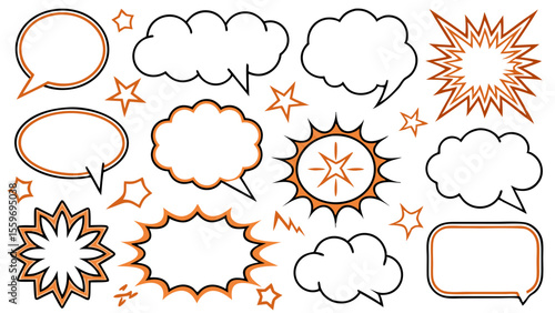 Comic Style Speech Bubble & Explosion Elements Collection