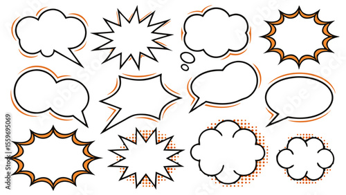 Comic Style Speech Bubble & Explosion Elements Collection