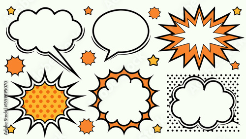 Comic Style Speech Bubble & Explosion Elements Collection