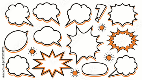 Comic Style Speech Bubble & Explosion Elements Collection