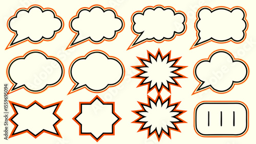 Comic Style Speech Bubble & Explosion Elements Collection