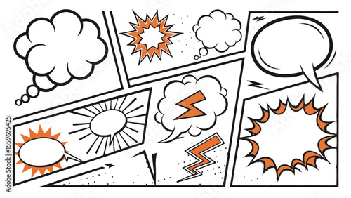 Comic Style Speech Bubble & Explosion Elements Collection