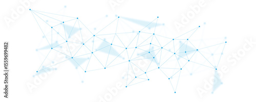 Abstract white blue digital technology futuristic communication high tech concept background. Technology dots lines connect network background.	