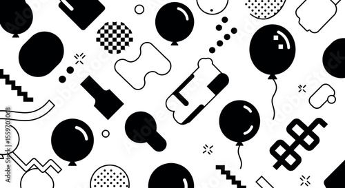 Geometric party celebration vector illustration for modern print design in flat style