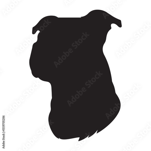 A black silhouette of an American Staffordshire Terrier vector