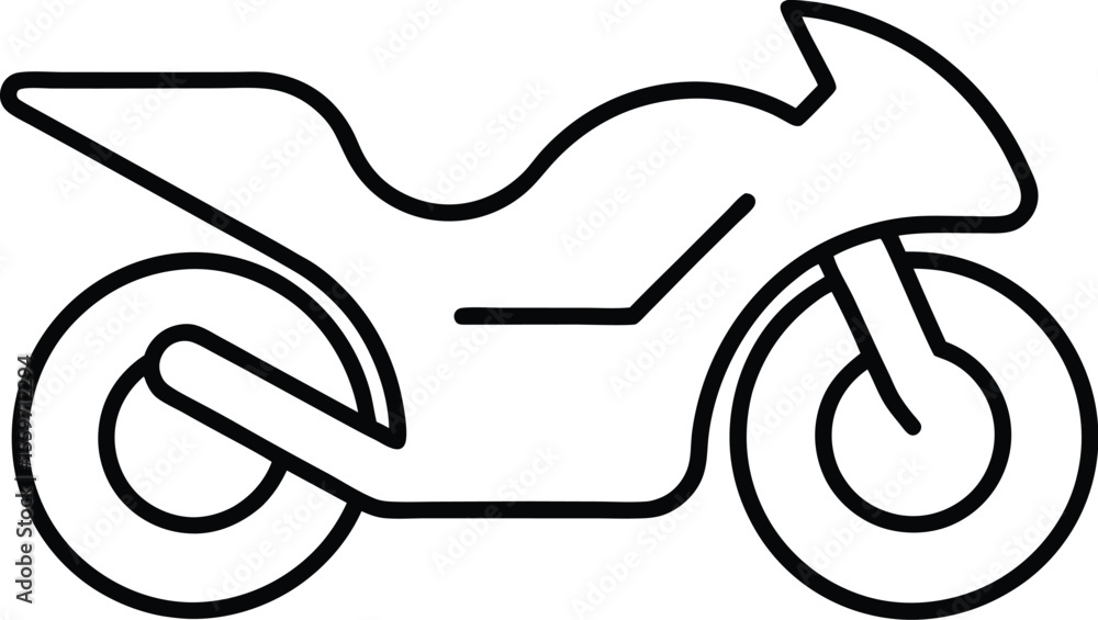 Simple line art drawing of a sport motorcycle isolated on white background Simple line art drawing of a sport motorcycle isolated on white background