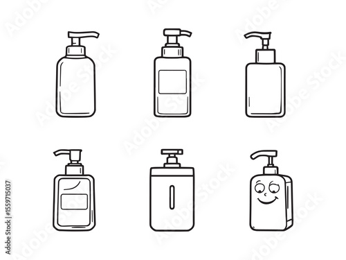minimalist soap dispenser simple line art vector illustration
