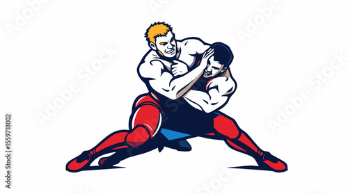 Boxer Face-Off – Red vs Blue Fighters in Combat Stance