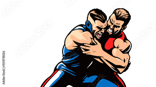 Boxer Face-Off – Red vs Blue Fighters in Combat Stance