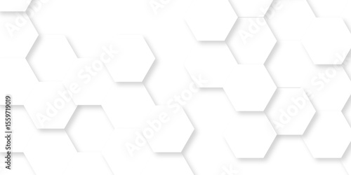 Abstract grid pattern white hexagons. Abstract hexagon polygonal pattern background vector. seamless bright white abstract honeycomb background.	
