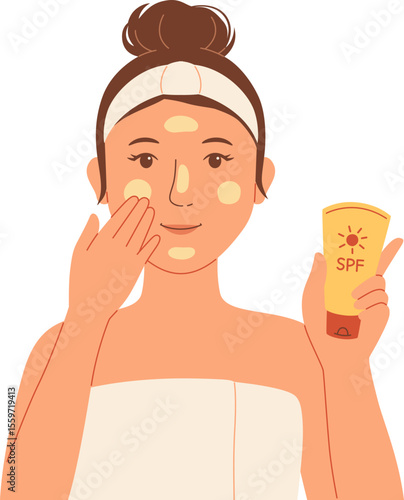 Applying Sunscreen Skincare Routine

