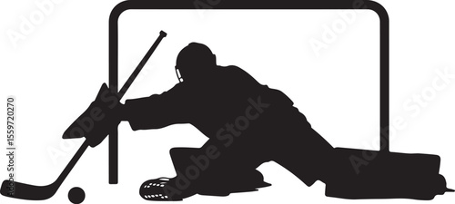 Hockey Stick and Puck Vector Clipart


