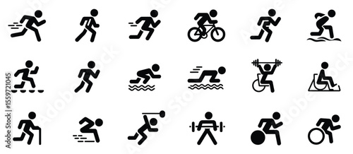 Various Sport Activities Icons for People of Different Abilities