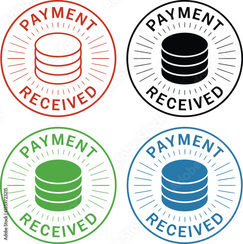 Payment received stamp vector illustration for business and finance concept