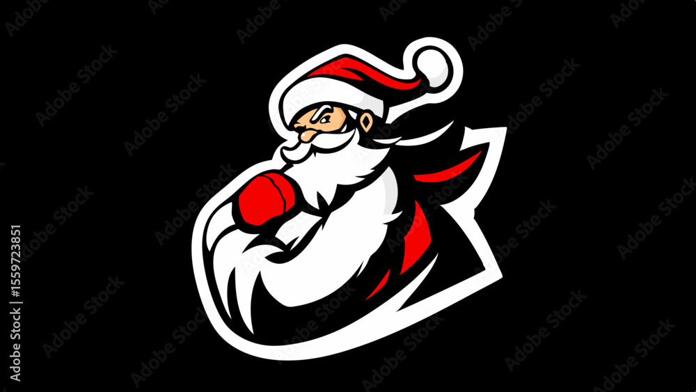 Obraz premium Cartoon Santa Claus Character Icon Collection – Christmas Vector
