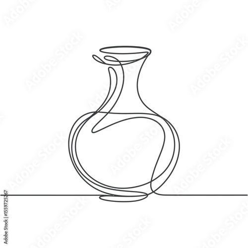 Single Line Drawing of a Simple Vase minimalist
