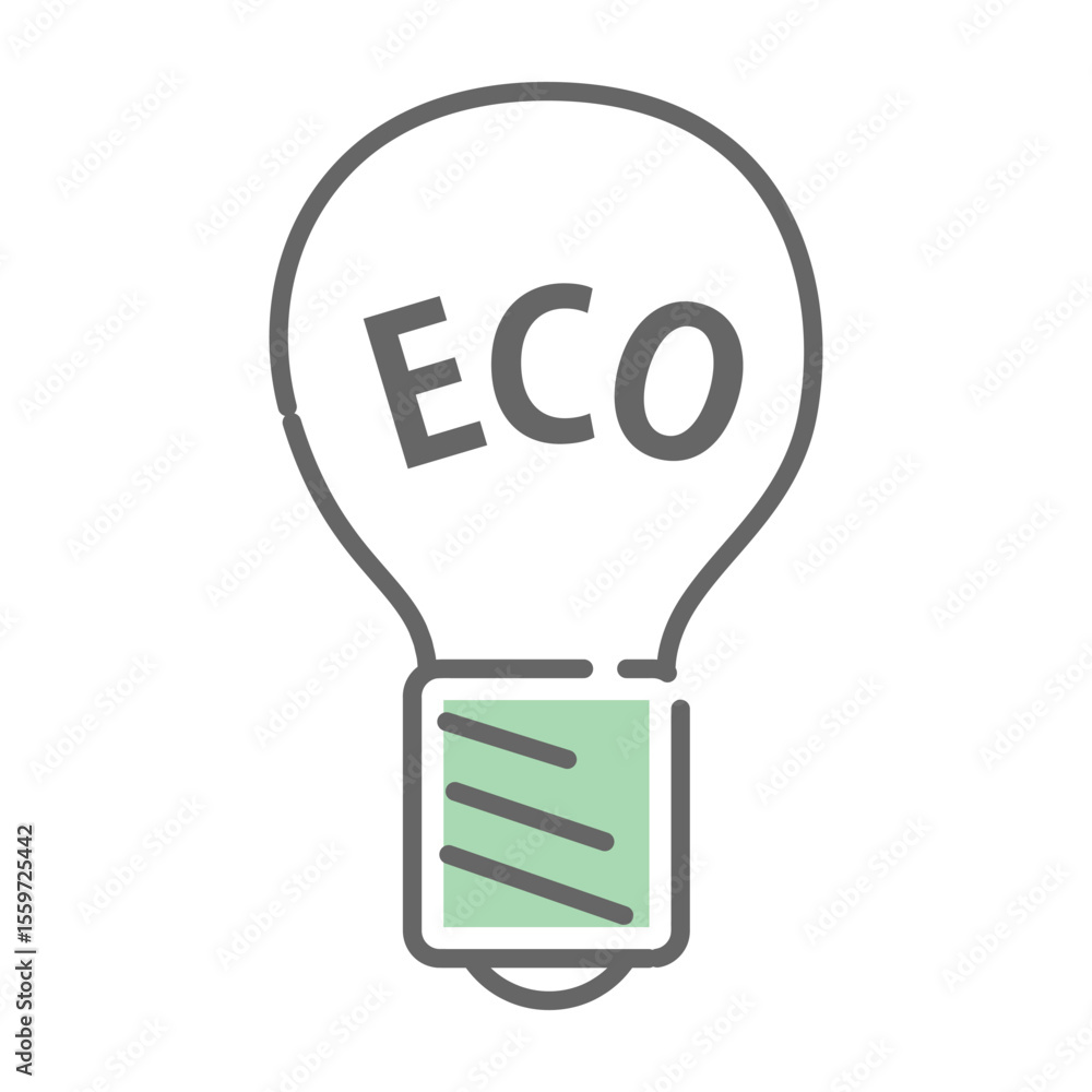 Fototapeta premium Eco friendly light bulb illustration icon