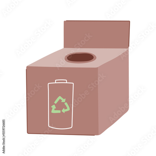 waste battery recycling box cartoon vector illustration
