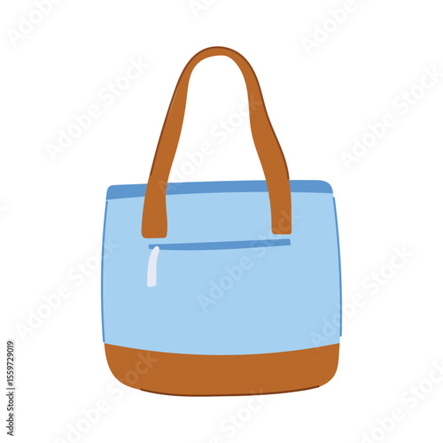 foldable fabric grocery bag cartoon vector illustration