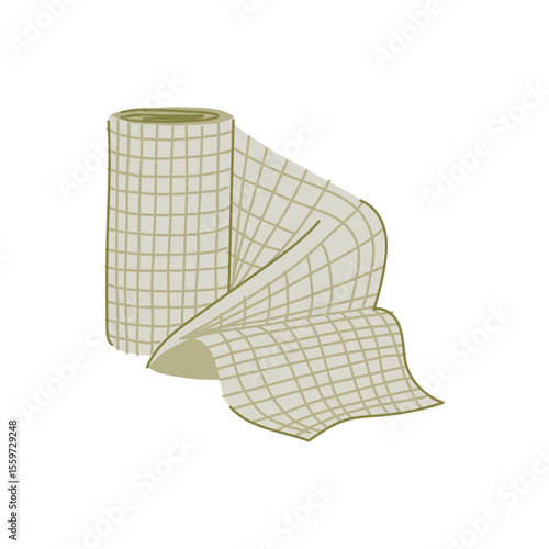 wound gauze roll cartoon vector illustration