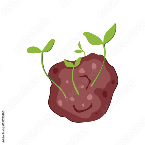 habitat grass seed bomb cartoon vector illustration