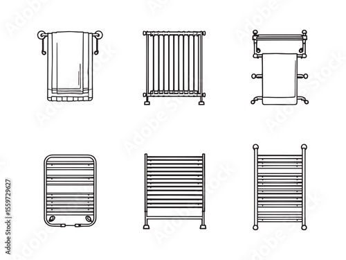 modern simple towel rack line art vector design