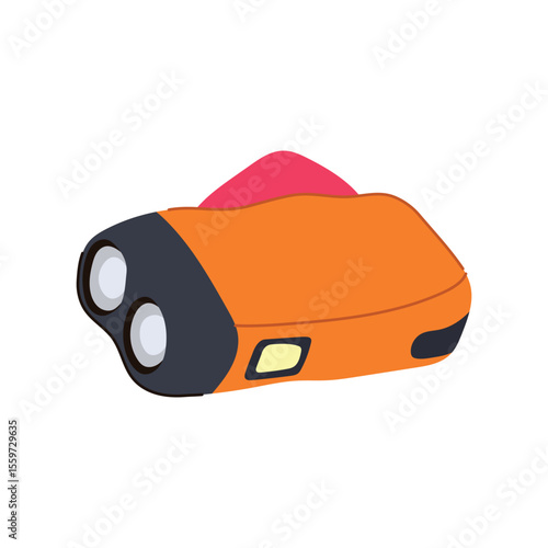 outdoor hand crank flashlight cartoon vector illustration