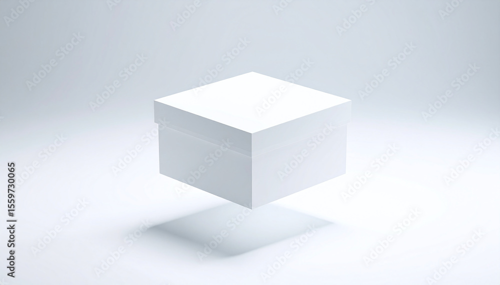 Naklejka premium White Square Box Isometric Minimal 3D Render