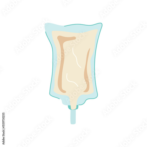 medical iv fluid bag cartoon vector illustration