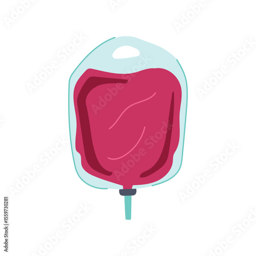 hospital iv fluid bag cartoon vector illustration